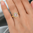 Natürlicher Äthiopischer Opal und Zirkon Ring 925 Silber vergoldet  ca. 0,83 ct image number 2