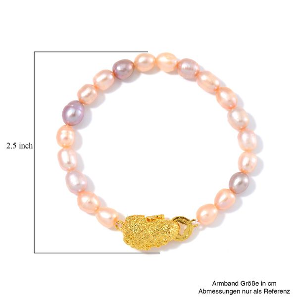 7-8mm mehrfarbiges Süßwasserperlen-Armband image number 4