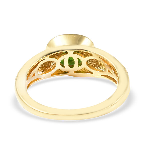 Natürlicher Chromdiopsid Solitär Ring 925 Silber Gelbgold-Überzug  ca. 1,74 ct image number 4