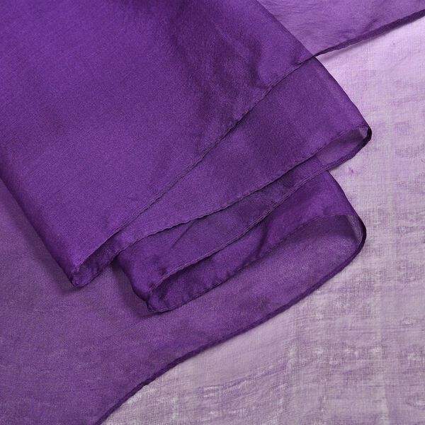 LA MAREY handgemalter Damen Schal aus Seidenchiffon, Violett image number 3