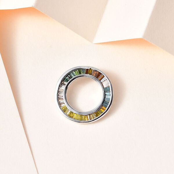 Mehrfarbiger Diamant  Anh&auml;nger, 925 Silber platiniert ca. 0.50 ct image number 2