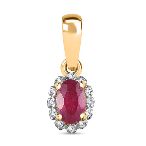 Afrikanischer Rubin und Diamant Anhänger - 0,69 ct. image number 0