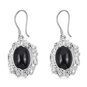 Royal Bali Kollektion - Schwarze Stern-Diopsid Ohrringe, 925 Silber ca. 16.90 ct