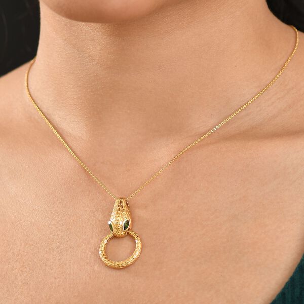 Nat&uuml;rlicher Chromdiopsid, Kanchanaburi Blauer Saphir Schmuckset 925 Silber 750 Gelbgold Vermeil ca. 0.45 ct image number 3