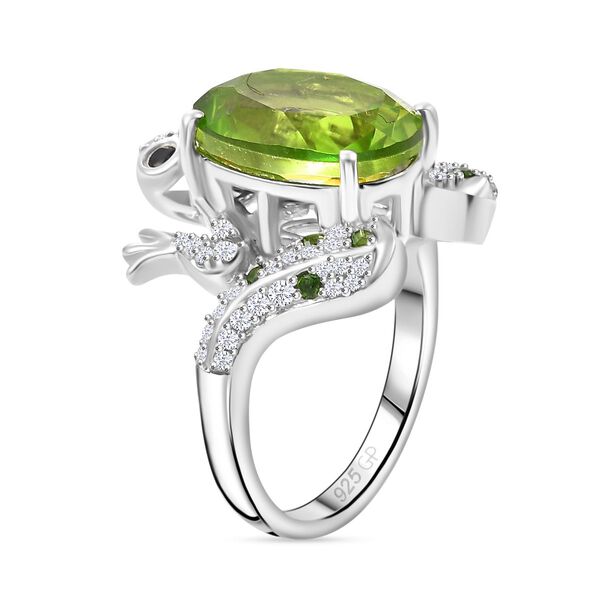 GP Trionfo Kollektion - Chartreuse Quarz, Zirkon, schwarzer Spinell, Chromdiopsid und Kanchanaburi blauer Saphir-Ring - 6,73 ct. image number 5