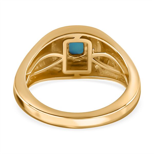 Amerikanischer, nat&uuml;rlicher Sleeping Beauty T&uuml;rkis Ring, 925 Silber vergoldet (Gr&ouml;&szlig;e 19.00) ca. 0.32 ct image number 6