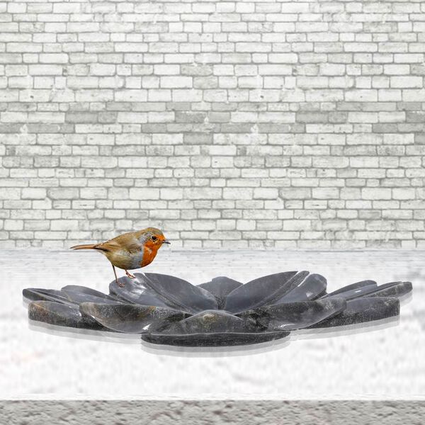 NAKKASHI - Handgeschnitzte Marmorsch&uuml;ssel im Lotos Design, Grau image number 1