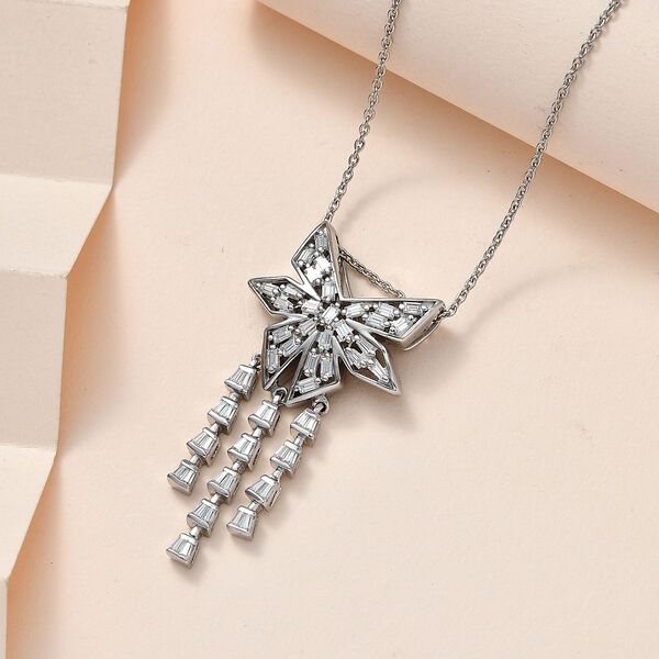 GP Celestial Dream Kollektion- EF Moissanit und Kanchanaburi blauer Saphir-Anh&auml;nger mit 45cm Kette- 4,54 ct. image number 6