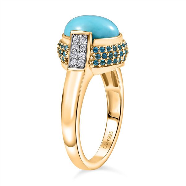 D’joy AA Sleeping Beauty Türkis, Neon Apatit und Moissanit Ring - 2,67 ct. image number 5