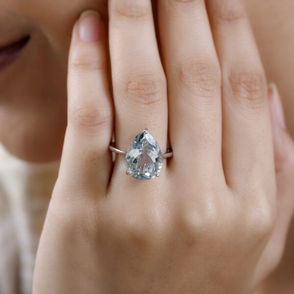 Grüner Amethyst Ring, 925 Silber platiniert (Größe 18.00) ca. 7,53 ct image number 3