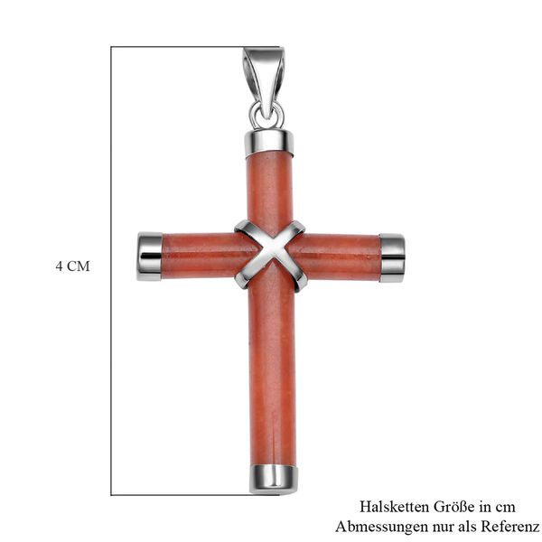 Roter Jade Kreuz-Anh&auml;nger, gef&auml;rbt, 925 Silber rhodiniert ca. 5,00 ct image number 5