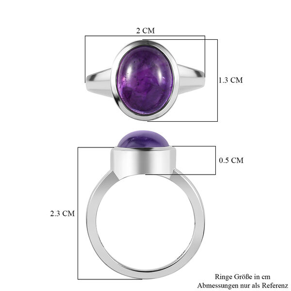 Afrikanischer Amethyst Ring, 925 Silber platiniert (Größe 18.00) ca. 3.97 ct image number 6