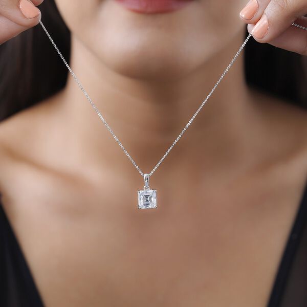 Funkelnde K&ouml;nigin - Moissanit Anh&auml;nger Asscher-Schliff mit Kette - 2,65 ct. image number 2