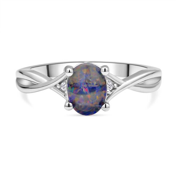 Boulder Opal Triplett und Zirkon Ring - 0,77 ct. image number 0