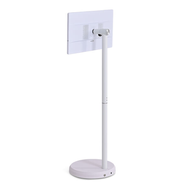 "D01 Smart stand display TV display 21.5INCH OS:aNDROID 15 Solution:MTK8786 Brightness:200-250cd/m2 Resolution ips:1080*1920/60hZ Memory:4G+64GB Color Gamut:sRGB100% WIFI:DUAL-BAND wIFI2.4G+5G Battery:6000Mah Speaaker:3w*2.4Q Camera:8MP Bulid-in color:whi image number 7