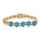 D'Joy AA Sleeping Beauty Türkis, Blauer Apatit Armband ca. 19 cm 925 Silber 750 Gelbgold Vermeil ca. 4,76 ct.