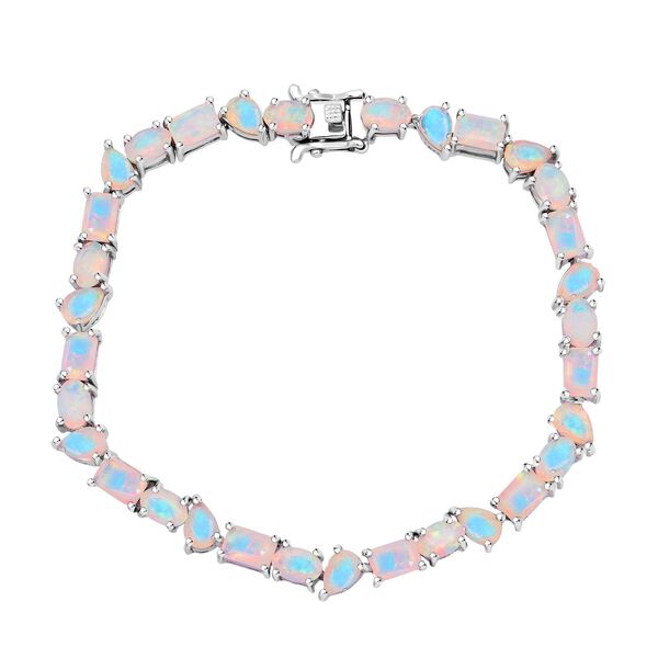 AA Nat&uuml;rlicher, &auml;thiopischer Welo Opal Armband ca. 18 cm 925 Silber Rhodiniert ca. 9.09 ct