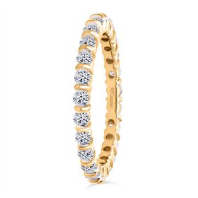 LUXURIANT DIAMOND - Lab Grown Diamant SI-GH Ring 925 Silber 750 Gelbgold Vermeil (Größe 18.00) ca. 1.00 ct