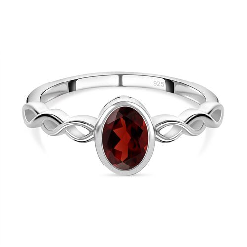 Roter Granat Ring 925 Silber (Größe 17.00) ca. 0,92 ct image number 0