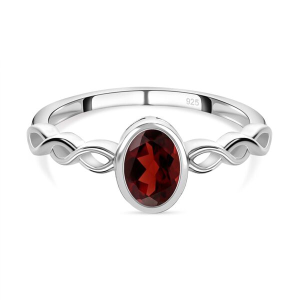 Roter Granat Ring 925 Silber (Größe 17.00) ca. 0,92 ct image number 0