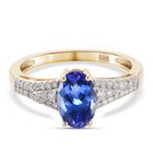 AAA Tansanit und Diamant-Ring, 585 Gelbgold (Größe 20.00) ca. 1.93 ct