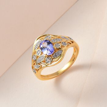 Tansanit und Zirkon Ring - 0,93 ct.