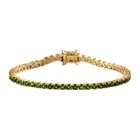 Natürlicher Chromdiopsid Armband, ca. 19 cm, 925 Silber vergoldet, ca. 7.40 ct