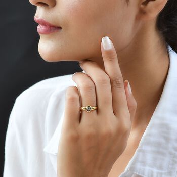 AAA Turkizit-Ring, 925 Silber Gelbgold Vermeil (Gr&ouml;&szlig;e 20.00) ca. 0.48 ct