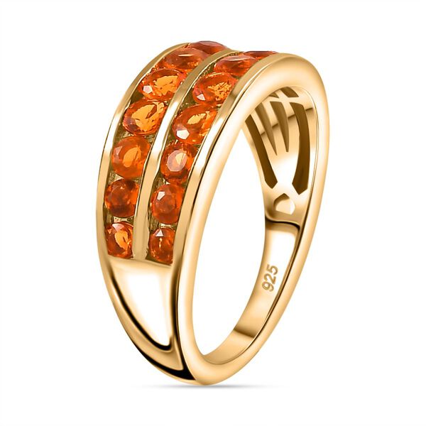 AA Salamanca Feueropal Ring, 925 Silber 750 Gelbgold Vermeil (Gr&ouml;&szlig;e 20.00) ca. 1.21 ct image number 5