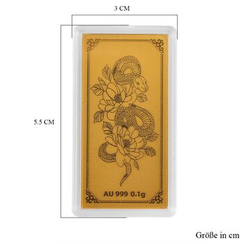 999er Gold-Barren mit Schlangen-Motiv