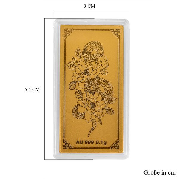 999er Gold-Barren mit Schlangen-Motiv image number 4