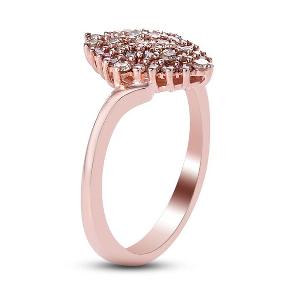 Champagner Diamant Ring 925 Silber Ros&eacute;gold Vermeil image number 2