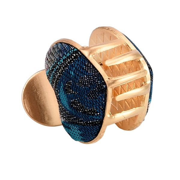 LA MAREY 2er-Set Brokat Seiden-Haarspangen und Ohrringe, Gr&uuml;n image number 8