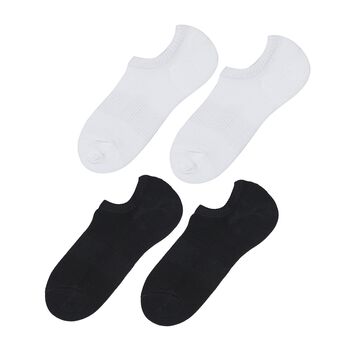 4er Set - Sneaker-Bambussocken mit Silikonferse, 26-30cm, schwarz/wei&szlig;