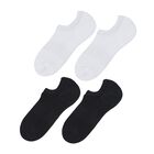 4er Set - Sneaker-Bambussocken mit Silikonferse, 26-30cm, schwarz/weiß