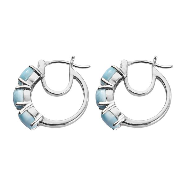 larimar Creolen 925 Silber platiniert ca. 2,69 ct image number 4