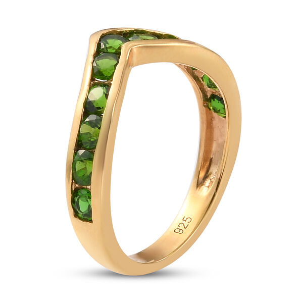 Nat&uuml;rlicher Chromdiopsid Ring 925 Silber vergoldet  ca. 1,10 ct image number 5