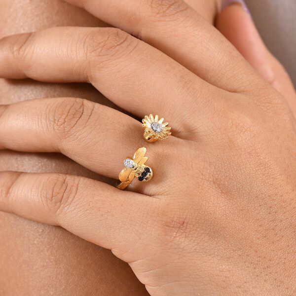 GP Trionfo Kollektion - Citrin, schwarzer Spinell, Zirkon, Kanchanaburi blauer Saphir Ring - 0,26 ct. image number 4