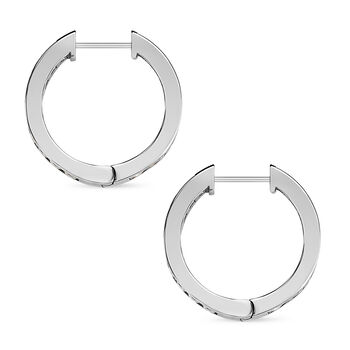 Moissanit Creolen, 925 Silber platiniert - 0,85 ct.