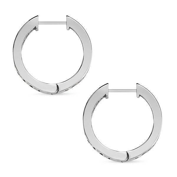 Moissanit Creolen, 925 Silber platiniert - 0,85 ct. image number 4