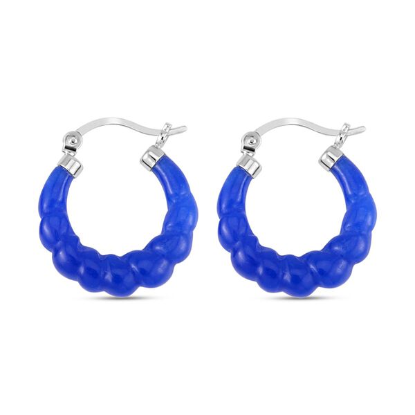 Blaue Jade Ohrringe 925 Silber rhodiniert ca. 18.50 ct image number 4