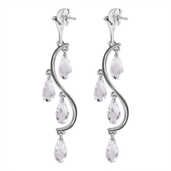 Wei&szlig;er Kristall Ohrringe 925 Silber image number 5