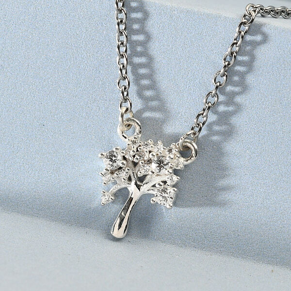 LUSTRO STELLA - Zirkonia Halskette ca. 45 cm 925 Silber ca. 0,31 ct image number 2