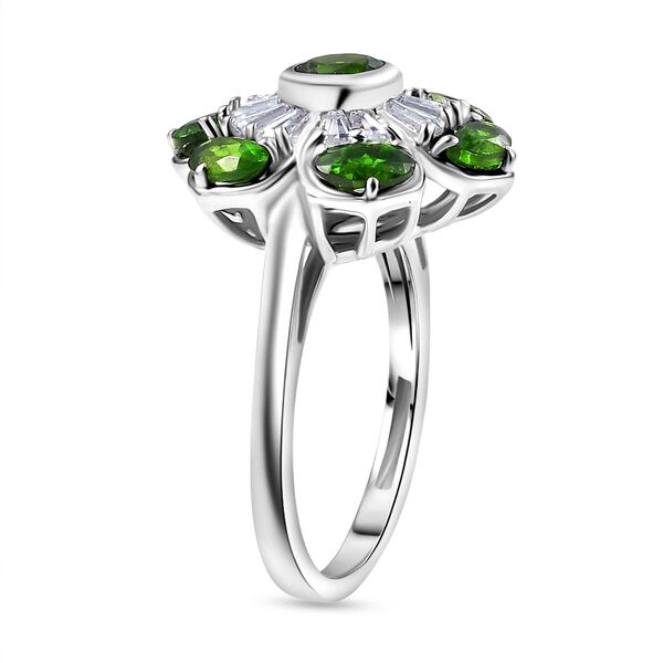 Nat&uuml;rlicher Chromdiopsid Ring 925 Silber rhodiniert (Gr&ouml;&szlig;e 18.00) ca. 2,78 ct image number 5