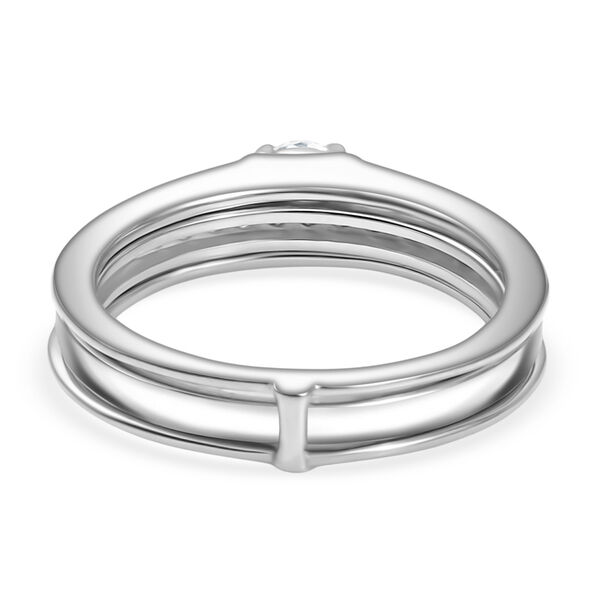 2er-Set Moissanit Ringe, 925 Silber rhodiniert - 0,48 ct. image number 6