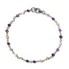 Mehrfarbig Edelsteine Armband ca. 19 cm 925 Silber rhodiniert ca. 6,00 ct.