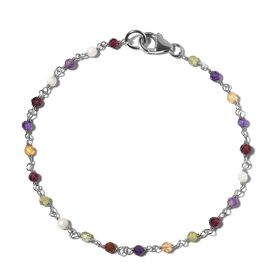Mehrfarbiges Edelstein-Armband,  19 cm - 6 ct.