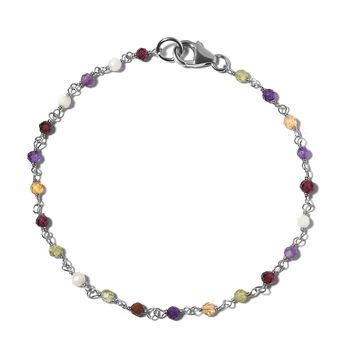 Mehrfarbiges Edelstein-Armband,  19 cm - 6 ct.