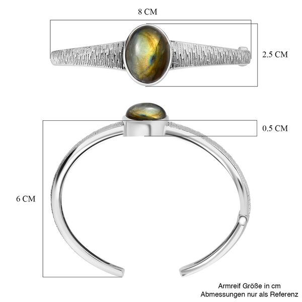 Labradorit Armreif, 19 cm - 15,62 ct. image number 7