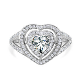 LUSTRO STELLA -Weißer Zirkonia Ring 925 Silber rhodiniert (Größe 18.00)